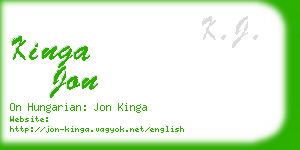 kinga jon business card